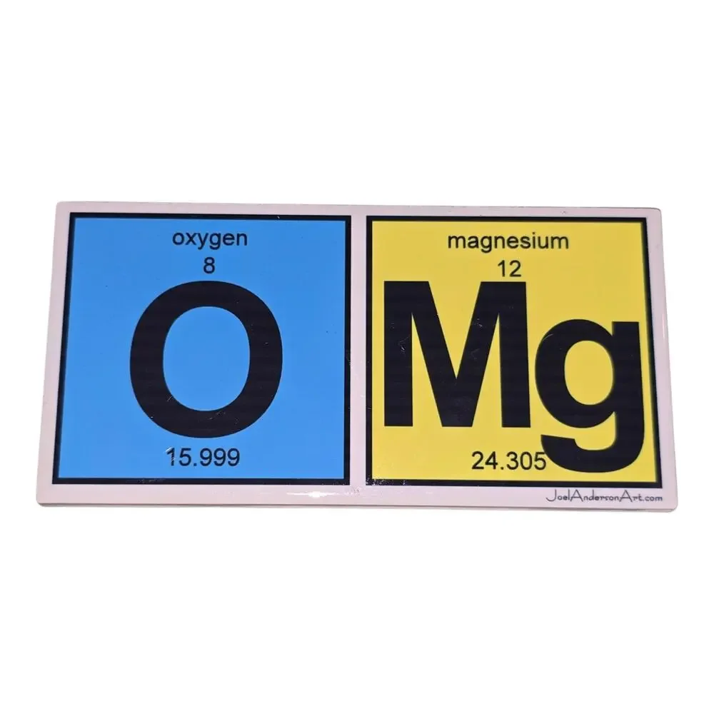 Joel Anderson Art OMG Periodic Table Decor Ceramic Tile Oxygen Magnesium SIGNED